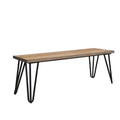 Industrial Wood Dining Bench with Rustic Dark Pine Finish
