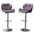 Velvet Diamond Tufted Swivel Adjustable Barstool Set of 2 - Gray