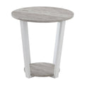 Contemporary Round End Table with Shelf - Multiple Colors