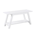 Elyz Solid Wood Bench with Shelf - 36 Inch Long, White