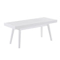 Solid Wood Slatted Bench - Modern White New Zealand Pine