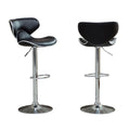 Adjustable Swivel Bar Stool Set with Chrome Base - Black