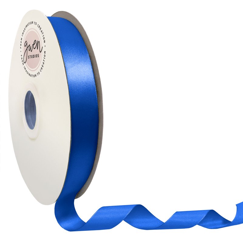 Royal Blue Single Faced Satin Ribbon 7/8 Inch x 100 Yards - Bridal Craft Trim