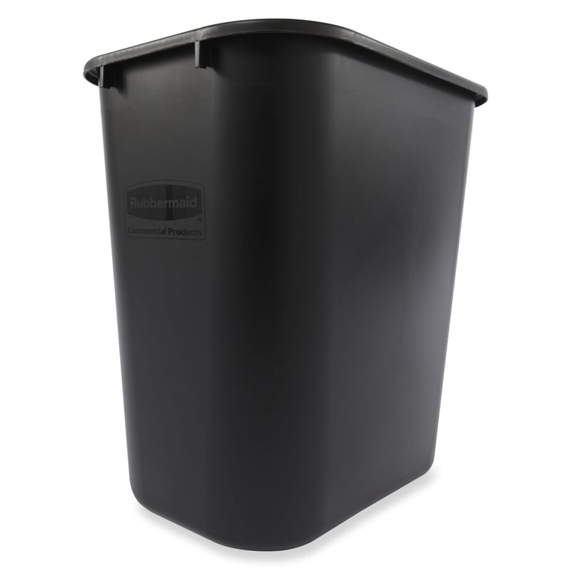 28 Quart Black Wastebasket - Durable Plastic, 7 Gallon