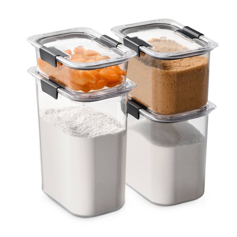 Airtight Food Storage Containers Set - 8-Pc, 2.8 Qt, Dishwasher Safe