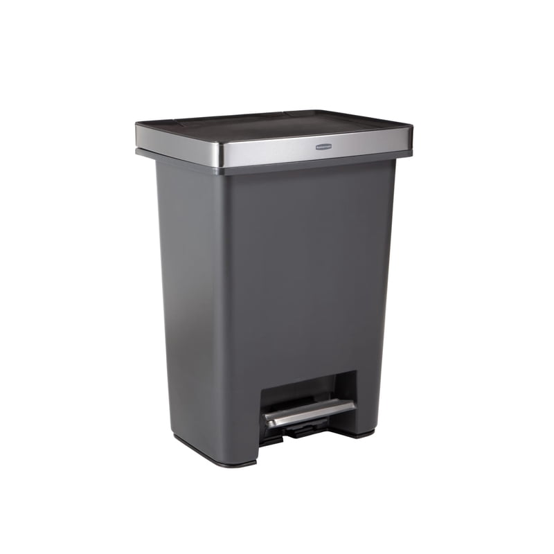 19 Gallon Dual Compartment Kitchen Trash Can - Stainless Steel Rim
