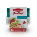 Square Food Storage Containers - 2.9-Cup, Turquoise Spell Blue, 8 Pack