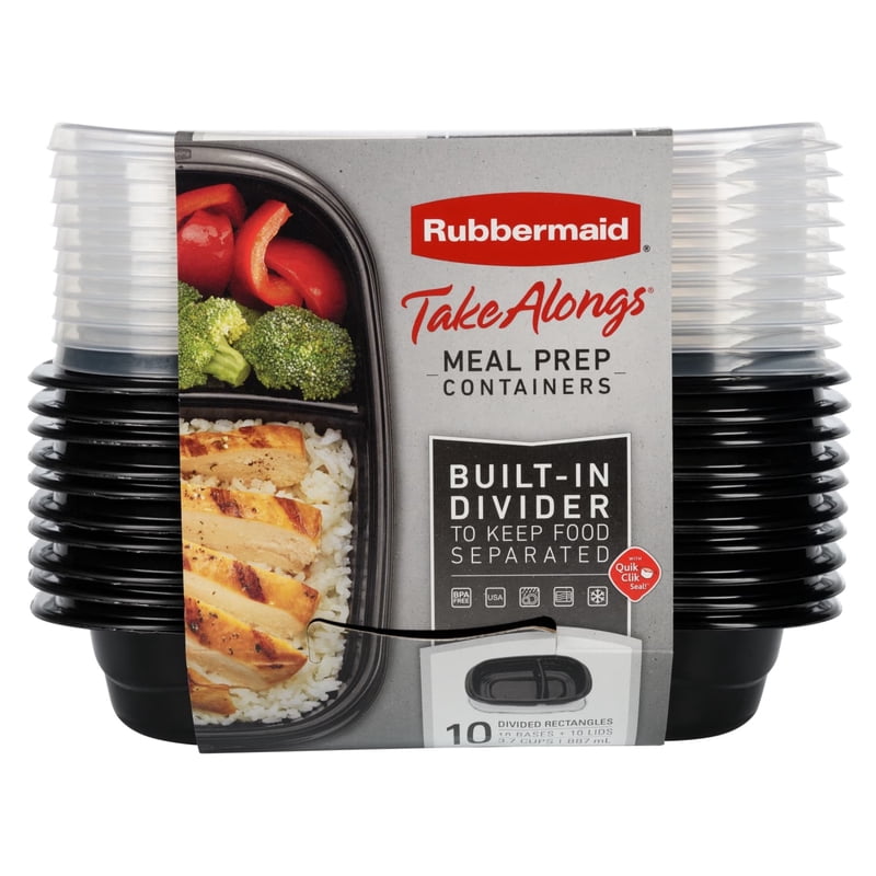 3.7-Cup Divided Food Storage Containers - Meal Prep Set of 10