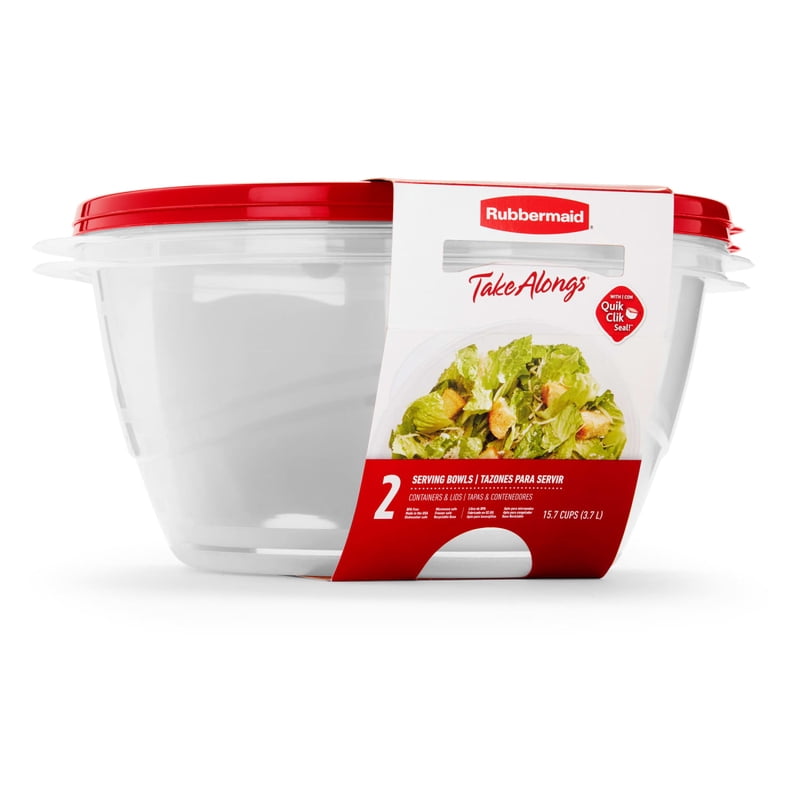 15.7 Cup Food Storage Containers - 2 Count Red Serving Bowls