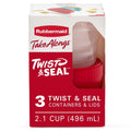 2.1 Cup Twist & Seal Food Storage Containers, Ruby, 3-Pack