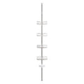 Rustproof Tension Pole Shower Caddy with 4 Adjustable Shelves - Stainless Steel, 60-108 Inches