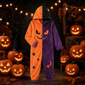Adult Orange Hooded Onesie Jumpsuit with Pockets - Size L