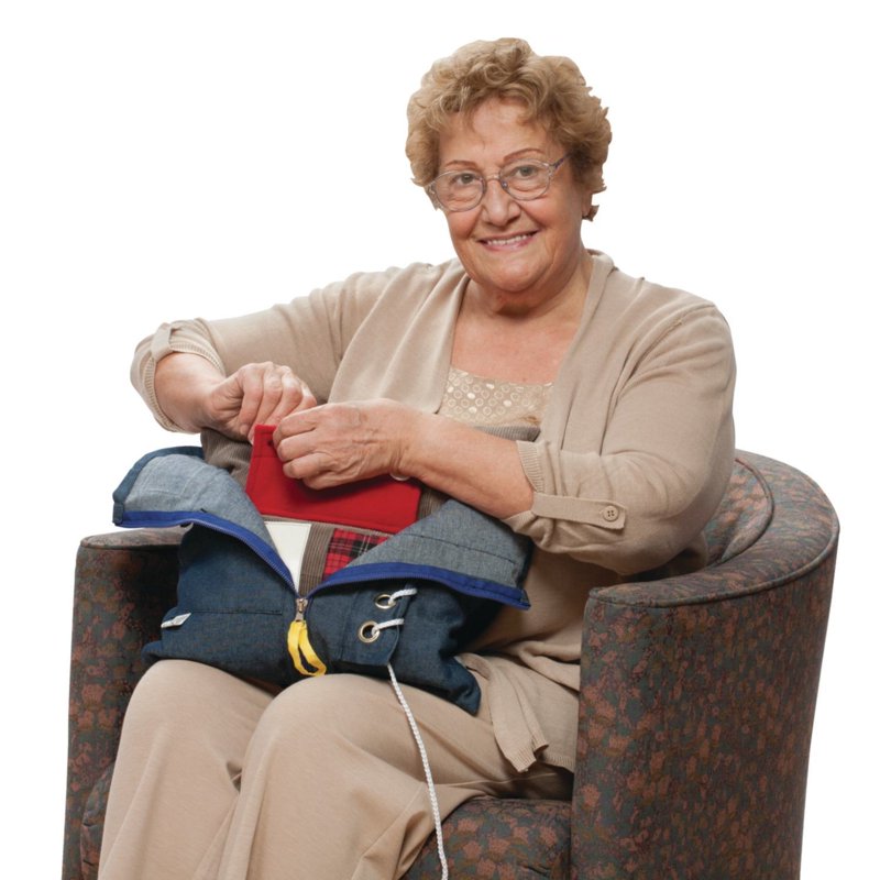 Activity Pillow for Seniors & Dementia - Washable 14-Inch Square