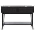 Mid-Century Modern Black Wood Console Table with Drawer - Multiple Sizes
