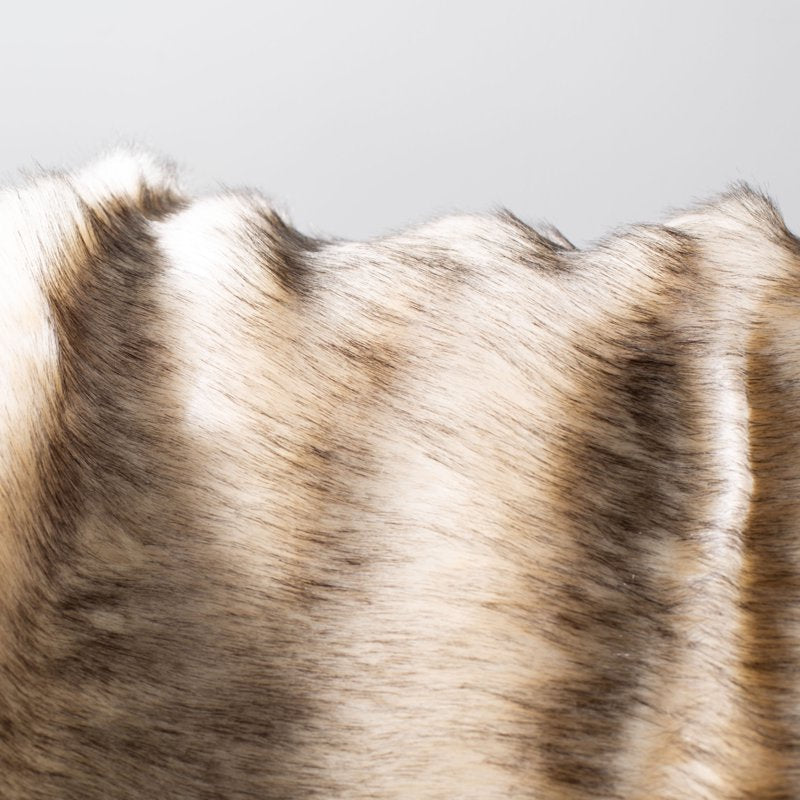 Faux Fur Throw Blanket - 50x60 inches, Taupe, Plush & Cozy