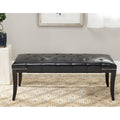 Upholstered Bench with Nail Heads - Classic Glam Design, Black