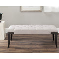 Classic Glam Upholstered Bench with Nail Heads - Taupe
