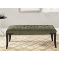 Classic Glam Upholstered Bench with Nail Heads - Graphite