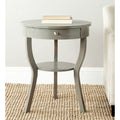 Contemporary Round Pedestal End Table with Drawer - Multiple Colors