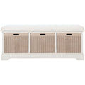 3 Drawer Storage Bench with Cushion - Contemporary Farmhouse Style