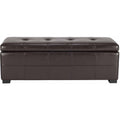 Large Tufted Storage Bench - Rustic Flip Top - Brown