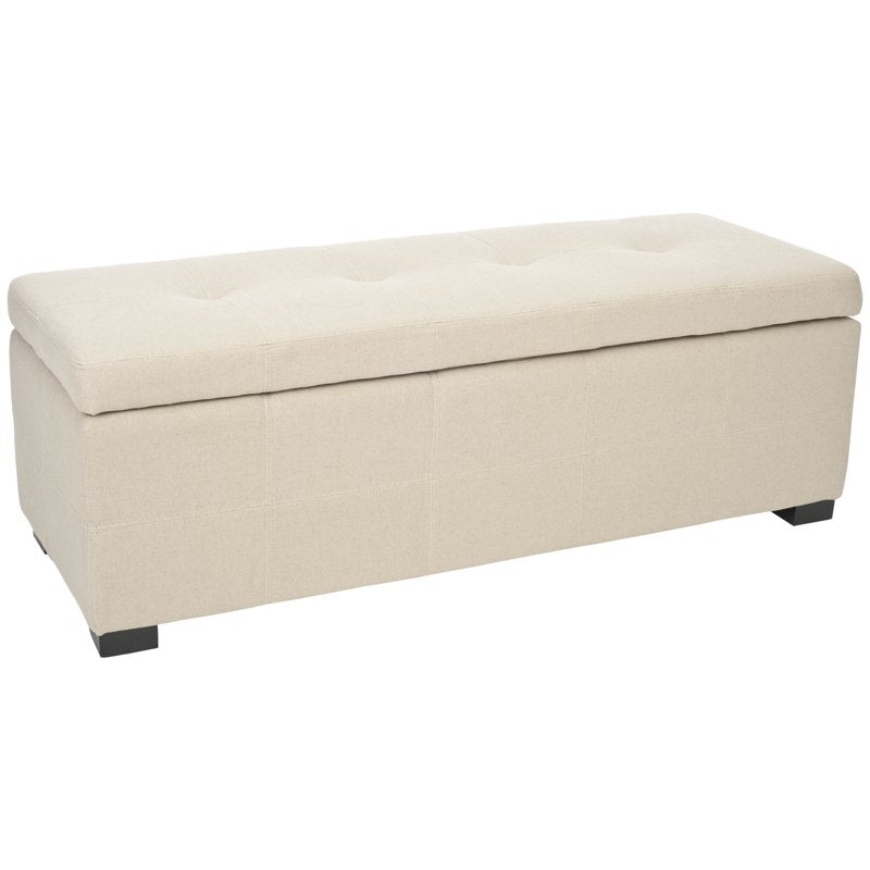 Large Rustic Flip Top Tufted Storage Bench - Taupe