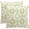 Outdoor Indoor/Outdoor Pillow Set - Sweet Green & Cream, 20x20 Inches, Safavieh