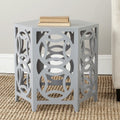 Geometric Hexagon Side Table - Pearl Blue Grey