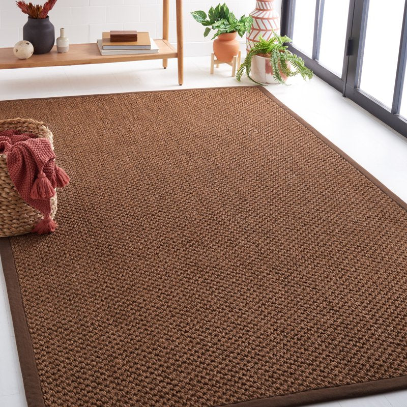 Safavieh Natural Fiber Charlene Bordered Area Rug - 4' x 6', Chocolate