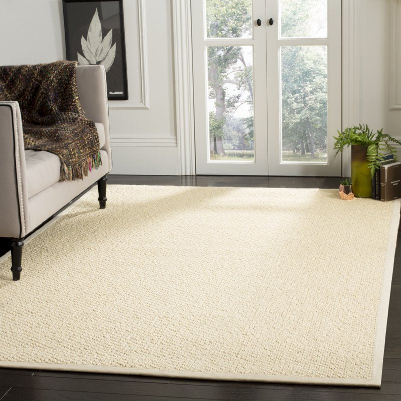 6' x 6' Square Natural Fiber Area Rug - Creme - Safavieh Charlene Border