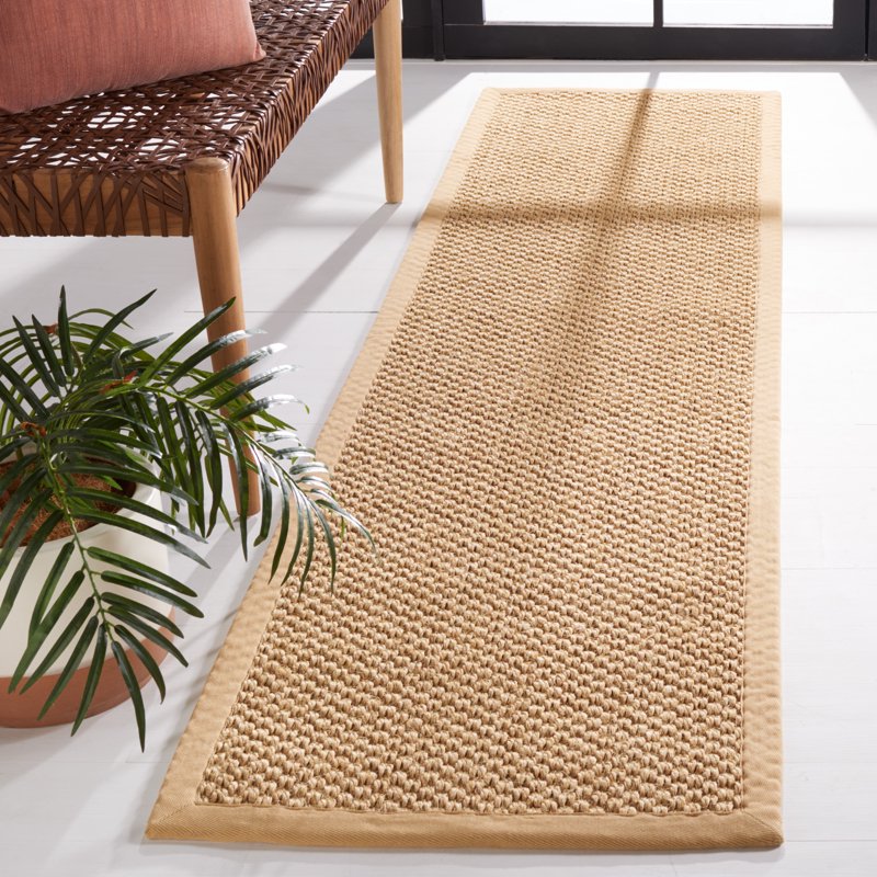 Natural Fiber Runner Rug - Maize 2' x 8' Bordered Sisal Area Rug