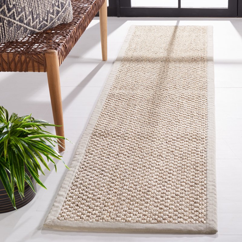 2' x 8' Natural Fiber Runner Rug - Marble Border Safavieh