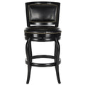 Mid Back Swivel Bar Stool - Black Vegan Leather