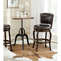 Industrial Swivel Bar Stool with Footrest - Espresso/Brown