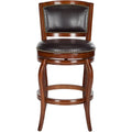 Industrial Swivel Bar Stool with Footrest - Brown