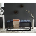 Contemporary Tufted Bench - Navy/Black Upholstery
