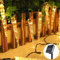 Solar Icicle Christmas Lights 21ft Yellow Outdoor Indoor Decor - Dusk to Dawn
