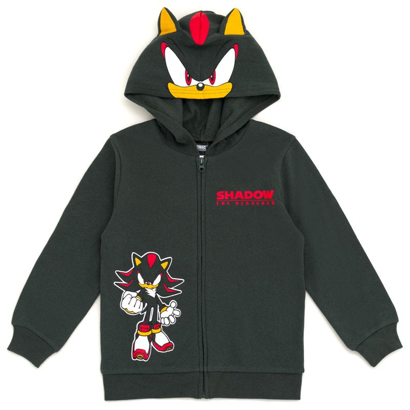 Kids Sonic the Hedgehog Fleece Hoodie - Shadow Charcoal, Size 10-12