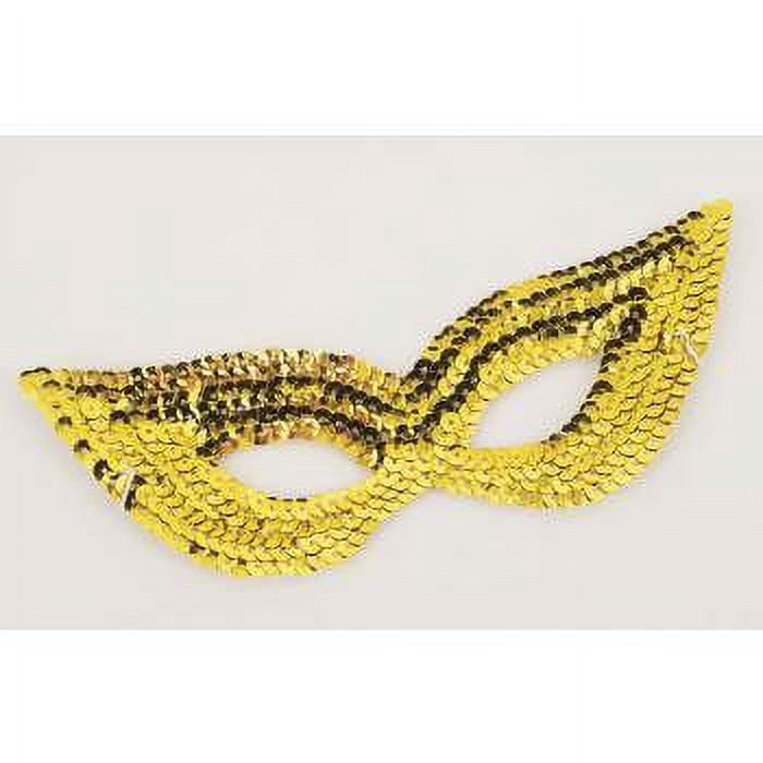 Sequin Eye Mask - Gold, Costume Accessory for Masquerade & Party