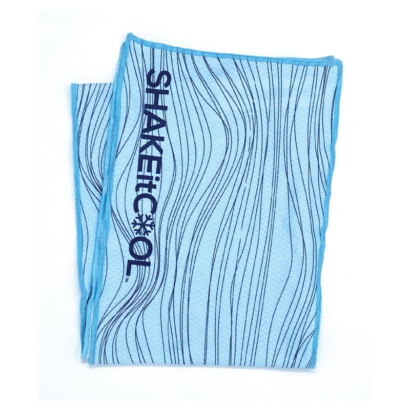 Cooling Towel Blue Wave - Extended Size, UV Protection, Soft & Lightweight for Sports & Outdoor Activities