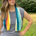 Cooling Towel Sunset Wave - Extended Size, UV Protection, Soft & Lightweight for Outdoor Sports