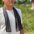 Cooling Towel - Extended Size Gray Topo - Heat Relief Sun Protection for Outdoor Sports