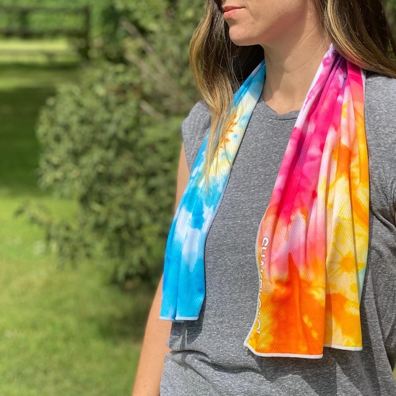 Cooling Towel - Tie Dye Extended Size Heat Relief Sun Protection for Sports & Outdoors