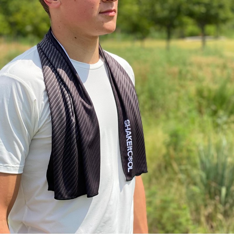 Cooling Towel Carbon Fiber - Extended Size Be Cool in Style - Heat Relief, Sun Protection, Lightweight, Soft, Easy Clean