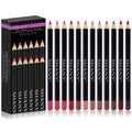 Matte Lip Liner Pencil Set - 12 Piece Long-Lasting Vegan Makeup Collection