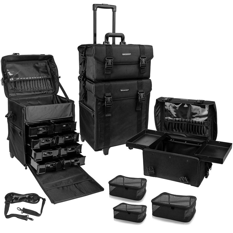 Luxury Makeup Artist Rolling Trolley Case with Organizer Drawers