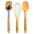 Halloween Baking Tool Set - 3-Piece Silicone Utensils with Faux Bamboo Handles