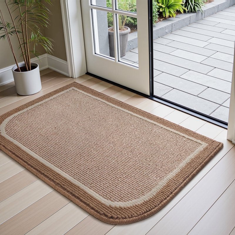 SIXHOME 24x47 Inch Welcome Door Mat Non-Slip Absorbent Indoor Outdoor Rug Brown