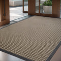Outdoor Doormat Non Slip 35x47 Inches Checker Beige Absorbent Rubber Welcome Mat