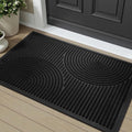 Outdoor Welcome Mat 24x35 Inches Arch-Black Non Slip Absorbent Rubber Entry Rug